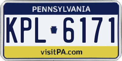 PA license plate KPL6171
