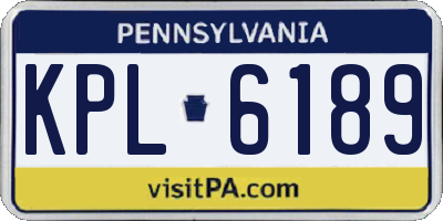 PA license plate KPL6189
