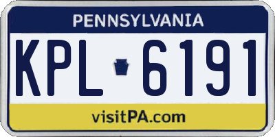 PA license plate KPL6191