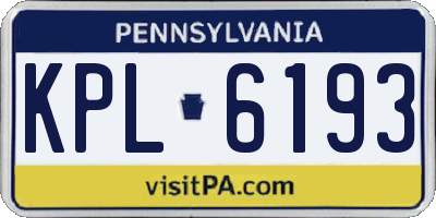 PA license plate KPL6193