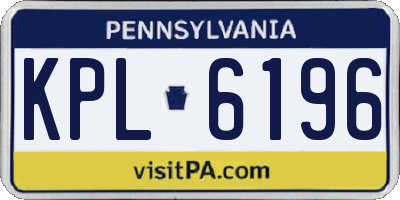 PA license plate KPL6196