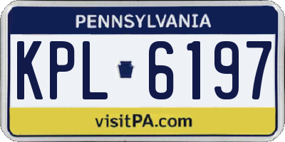 PA license plate KPL6197