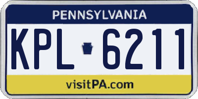 PA license plate KPL6211