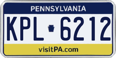 PA license plate KPL6212