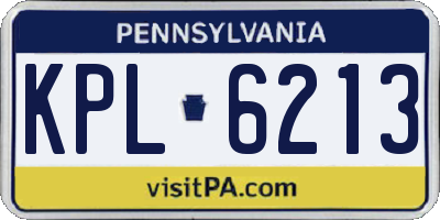 PA license plate KPL6213