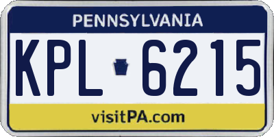 PA license plate KPL6215