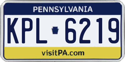 PA license plate KPL6219