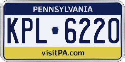 PA license plate KPL6220