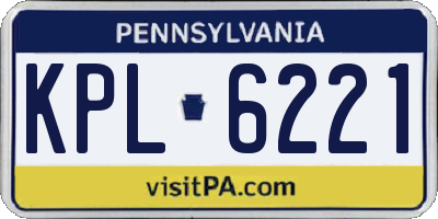 PA license plate KPL6221
