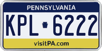 PA license plate KPL6222