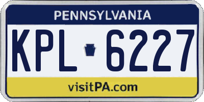 PA license plate KPL6227
