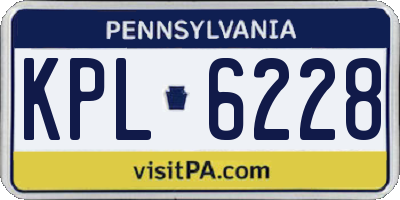 PA license plate KPL6228