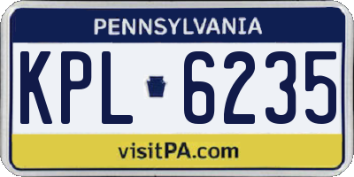 PA license plate KPL6235
