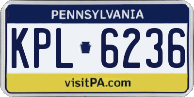 PA license plate KPL6236