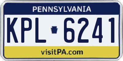PA license plate KPL6241