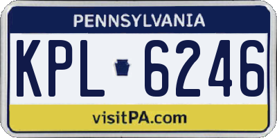 PA license plate KPL6246