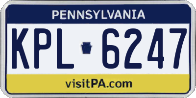 PA license plate KPL6247