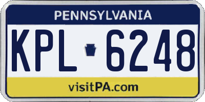 PA license plate KPL6248