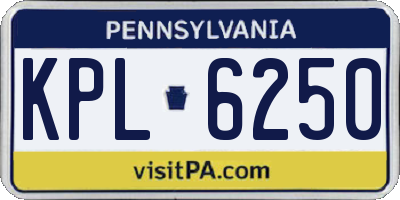 PA license plate KPL6250