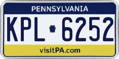 PA license plate KPL6252