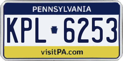 PA license plate KPL6253
