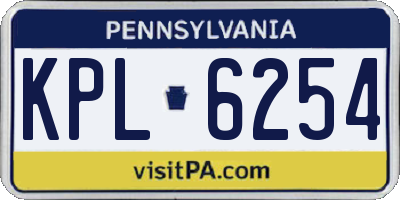 PA license plate KPL6254
