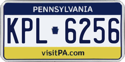 PA license plate KPL6256