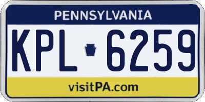 PA license plate KPL6259