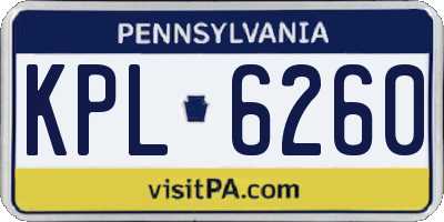 PA license plate KPL6260