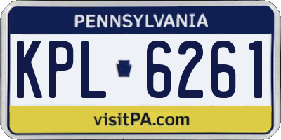 PA license plate KPL6261