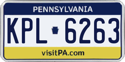 PA license plate KPL6263
