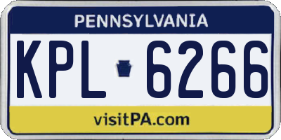 PA license plate KPL6266