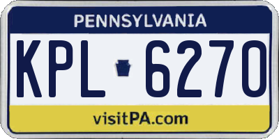 PA license plate KPL6270