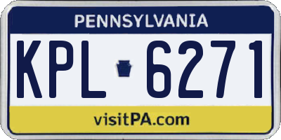 PA license plate KPL6271