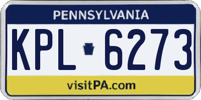 PA license plate KPL6273