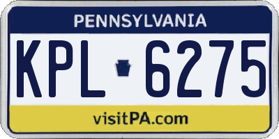 PA license plate KPL6275