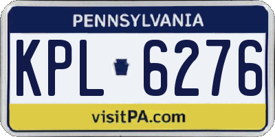PA license plate KPL6276