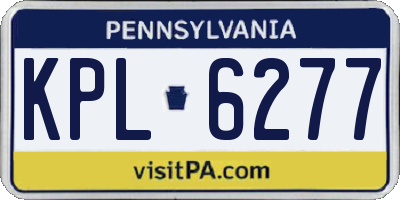 PA license plate KPL6277