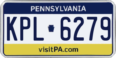 PA license plate KPL6279