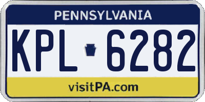 PA license plate KPL6282