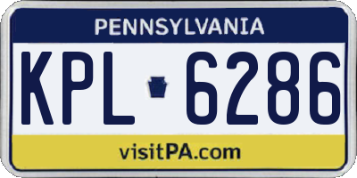 PA license plate KPL6286