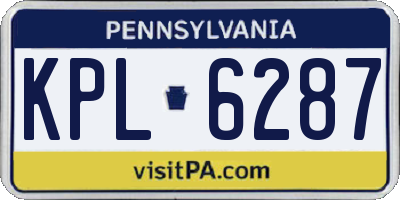 PA license plate KPL6287