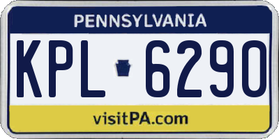 PA license plate KPL6290