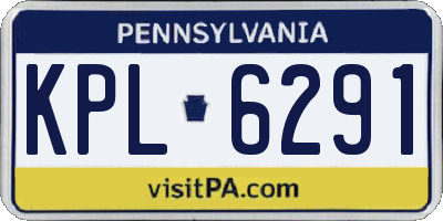 PA license plate KPL6291