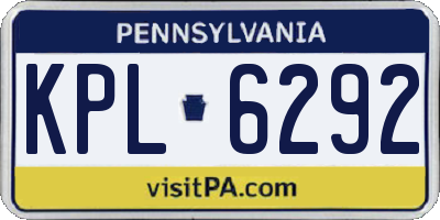 PA license plate KPL6292