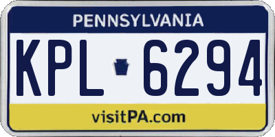 PA license plate KPL6294