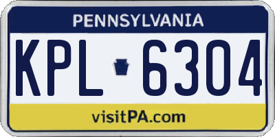 PA license plate KPL6304