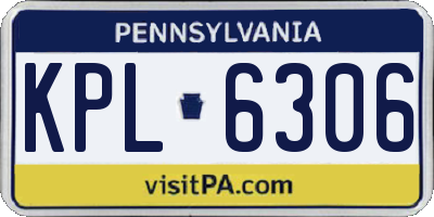 PA license plate KPL6306