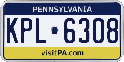 PA license plate KPL6308