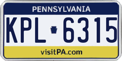 PA license plate KPL6315